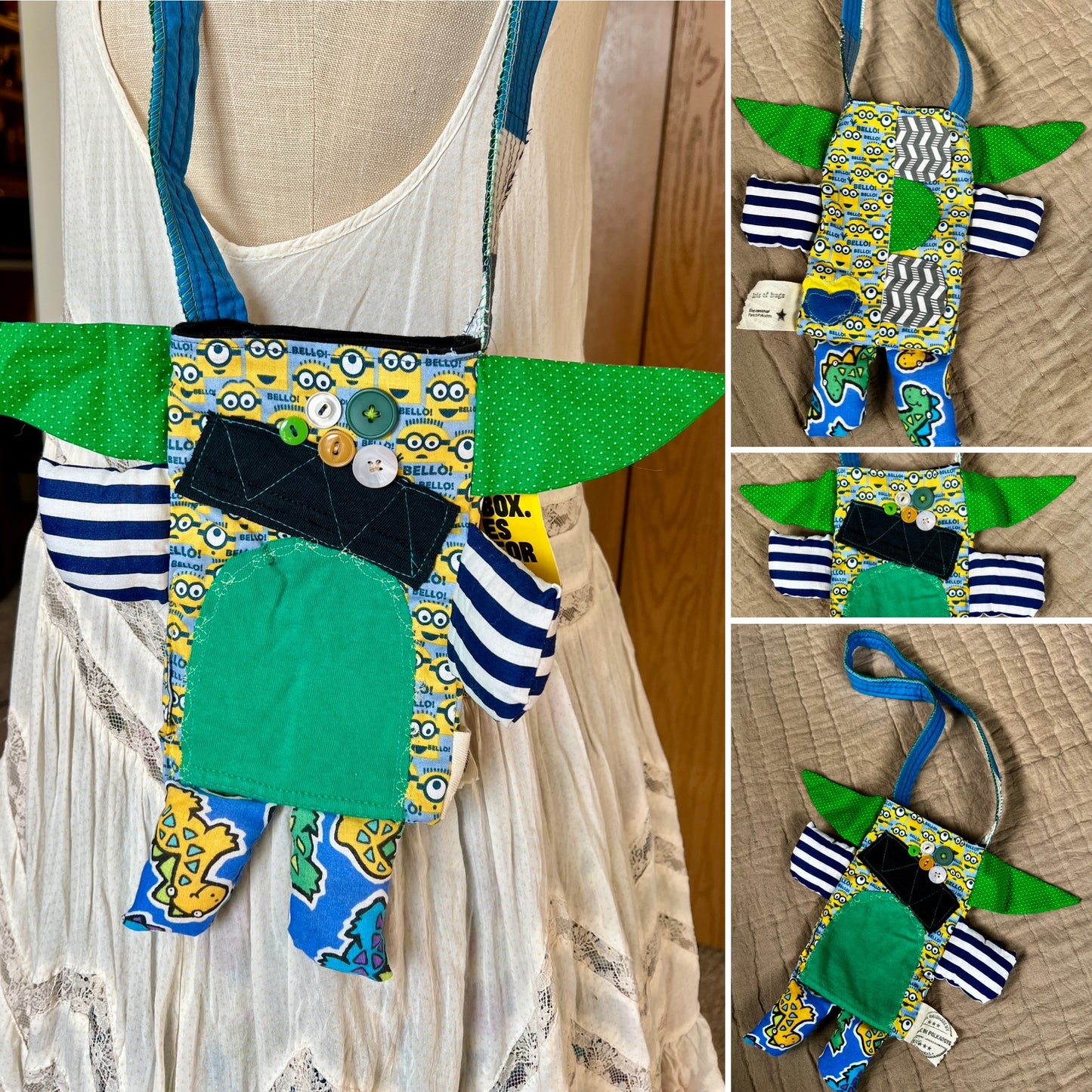 Handcrafted Tote Bag - Monster or Animal Friend - Small Satchel