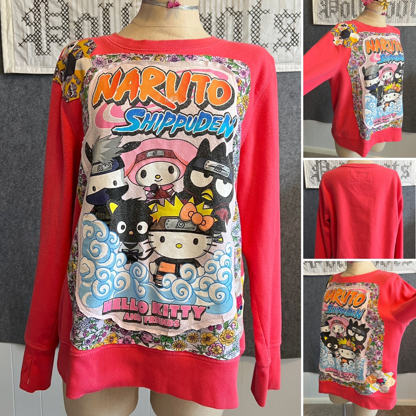 A Quilty Crewneck Sweatshirt - Thrifted and Upcycled Clothing