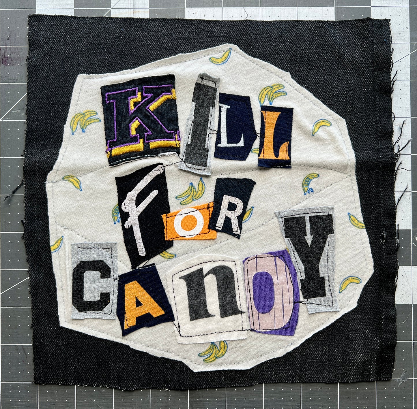 Panic Punk Patch - Ransom Note Letters on Denim