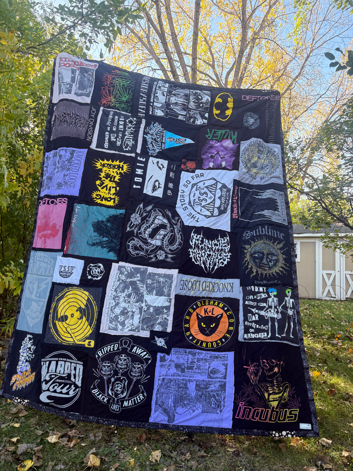 Custom Order - Meg J - Tshirt Quilt - XL Twin Black Cotton Backing