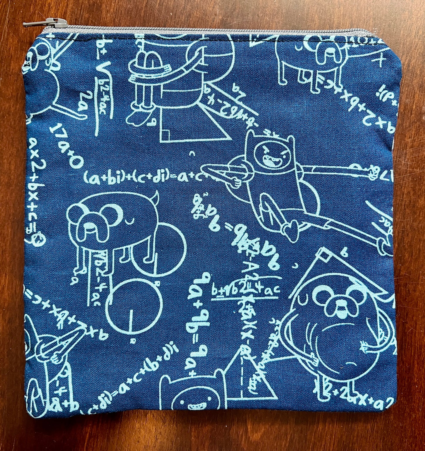 Hexie Pouch - Handsewn Fabric Zipper Pouch - Upcycled Reusable Bag Zip Pouch