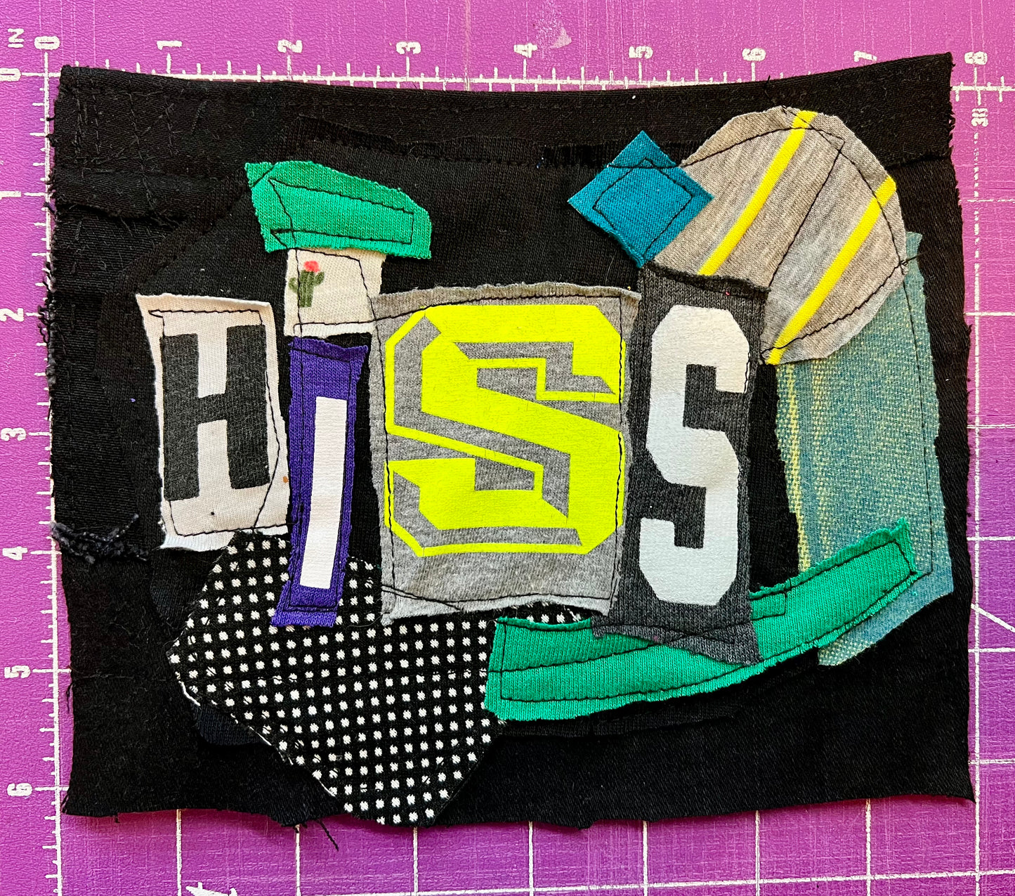 Panic Punk Patch - Ransom Note Letters on Denim