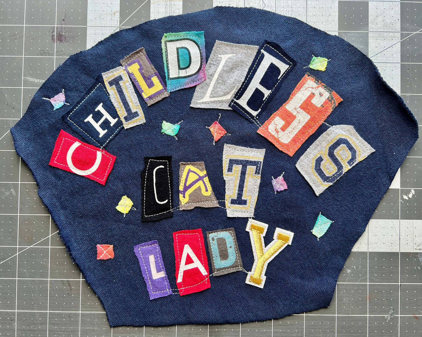 Panic Punk Patch - Ransom Note Letters on Denim