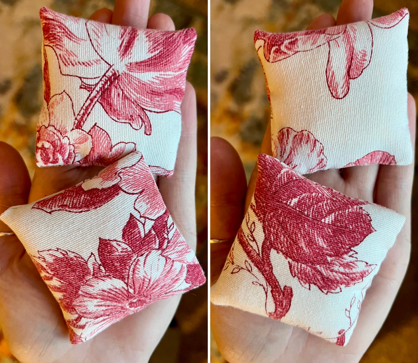 Barbie Doll Pillows - Handmade miniatures Set of Two -  1:6 Scale