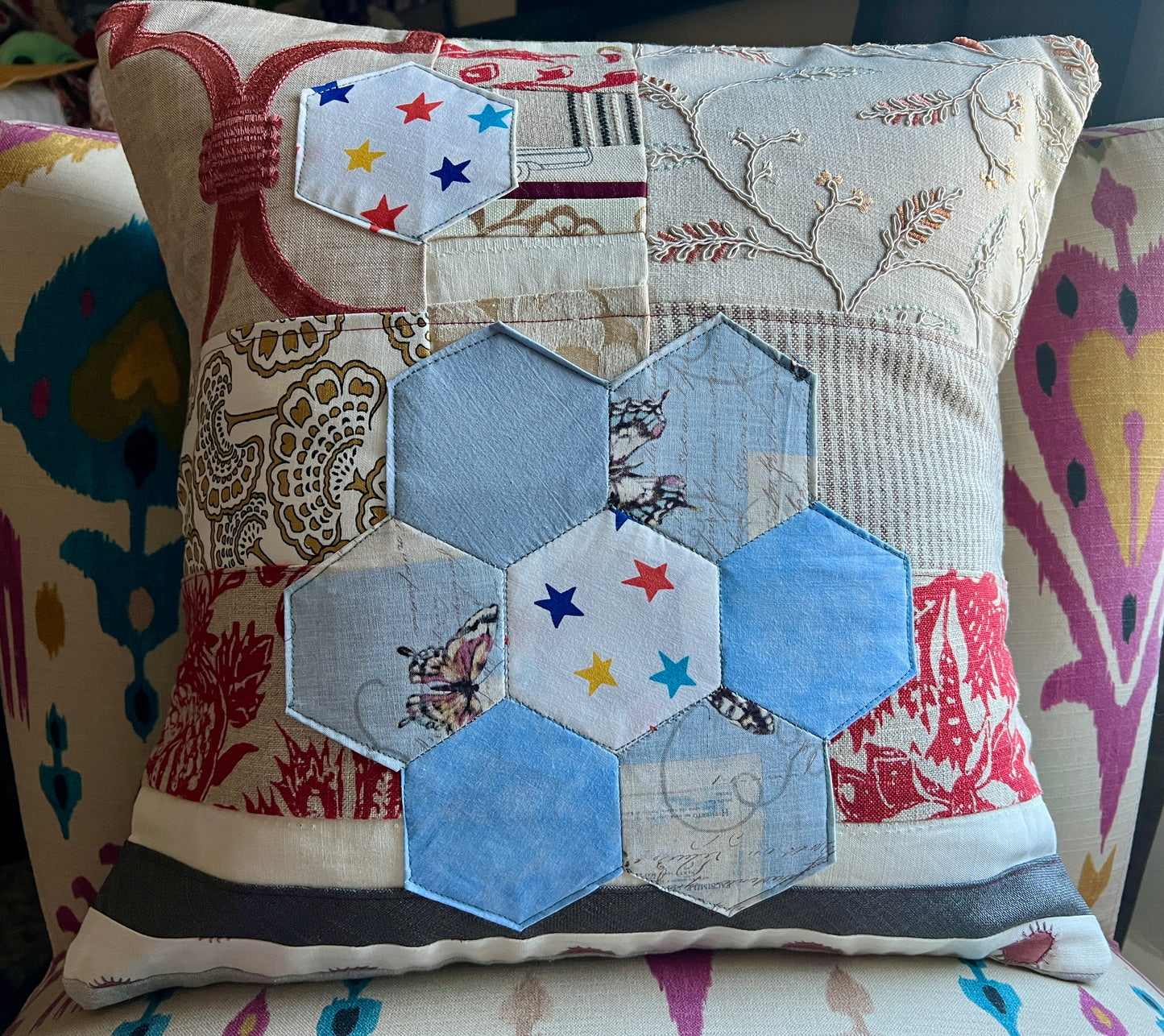 Large Pillow Cover - Envelope Back Closure - 18x18 inches - Designer Fabrics or Rainbow Stripes