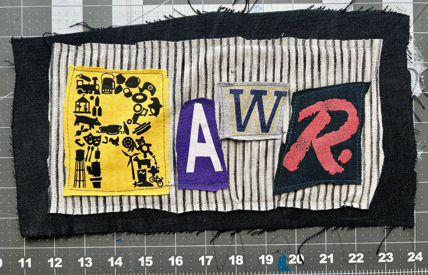 Panic Punk Patch - Ransom Note Letters on Denim