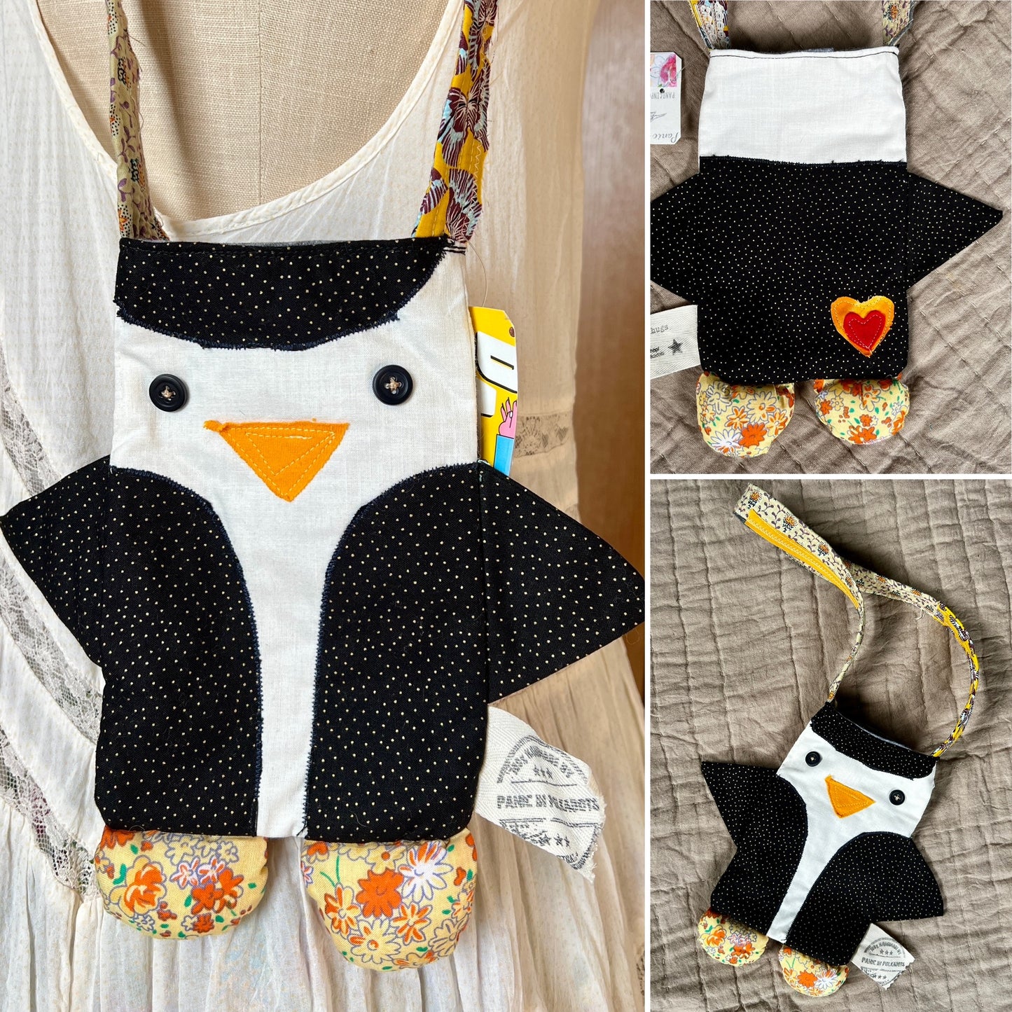 Handcrafted Tote Bag - Monster or Animal Friend - Small Satchel