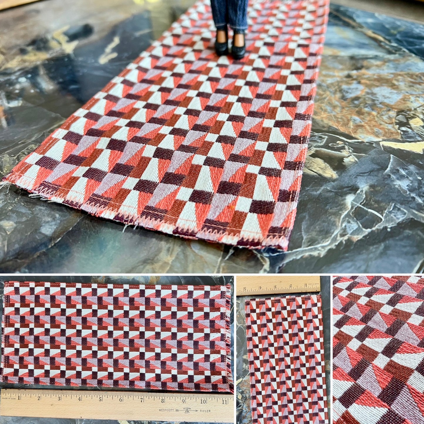 Miniature Dollhouse Rug - Upholstery Sample - 1:12 or 1:6 Scale