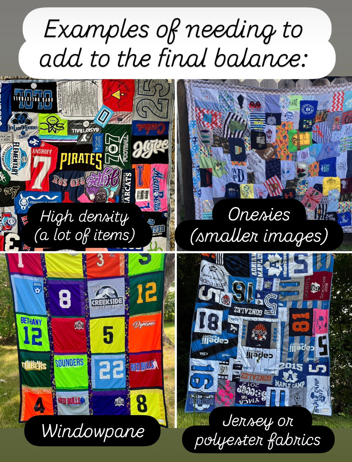 Custom Tshirt Quilt or Pillow - DEPOSIT ONLY - Send Me Your Shirts and I'll Make You a Quilt!