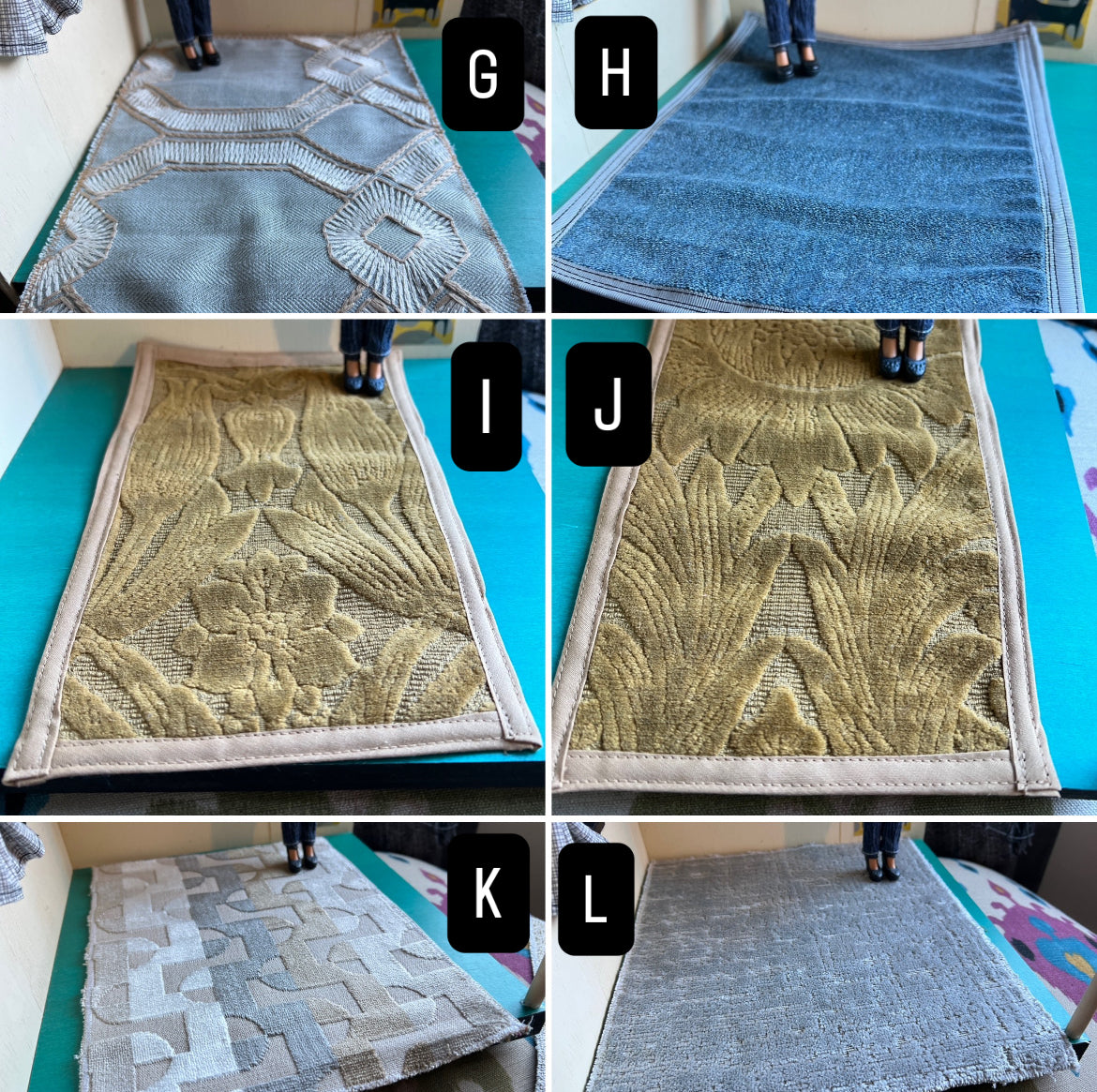 Dollhouse Rug - Upholstery Sample -  Miniature 1:12 or 1:6 Scale