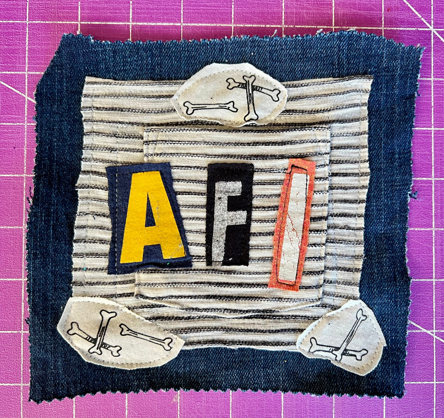 Panic Punk Patch - Ransom Note Letters on Denim