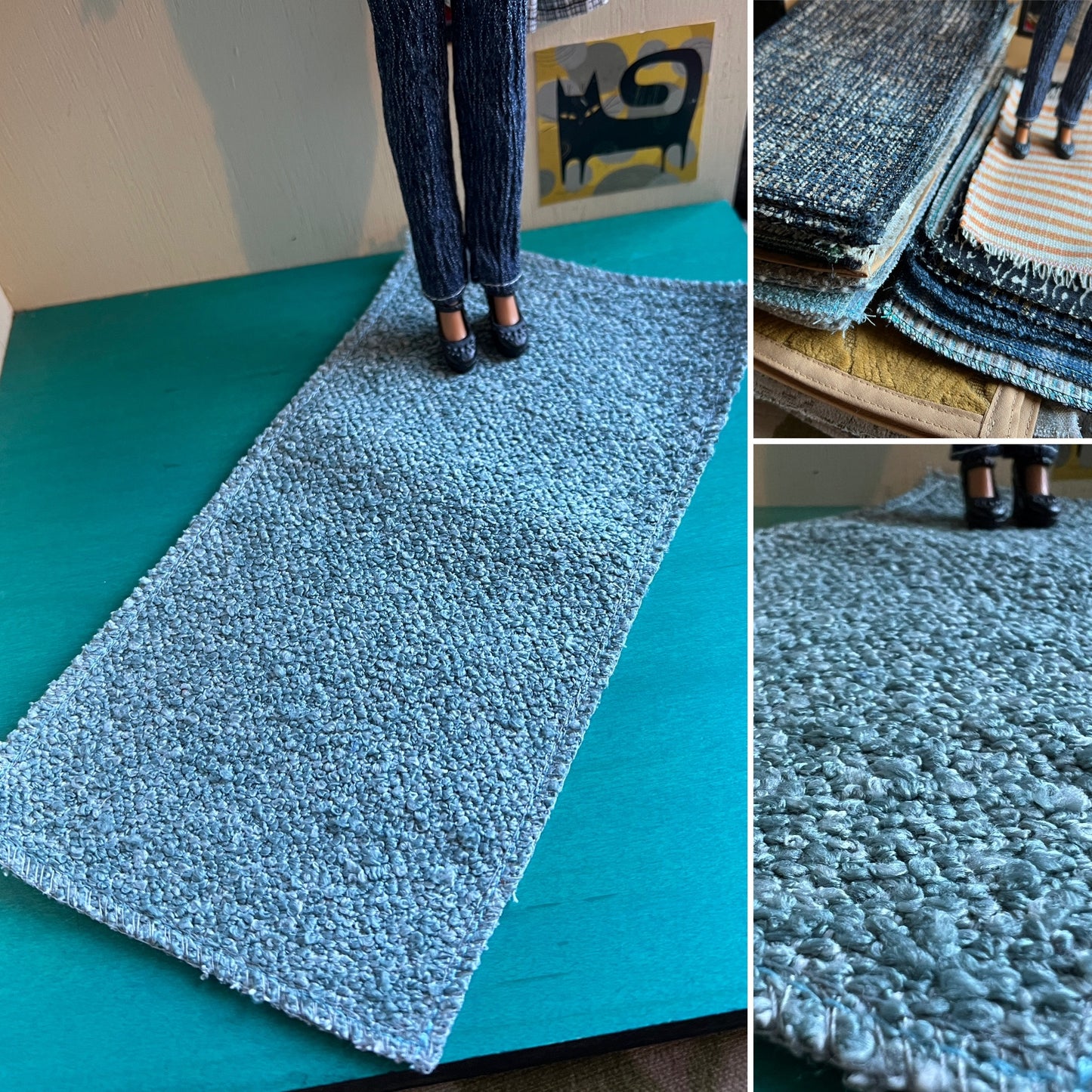 Miniature Dollhouse Rug - Upholstery Sample - 1:12 or 1:6 Scale
