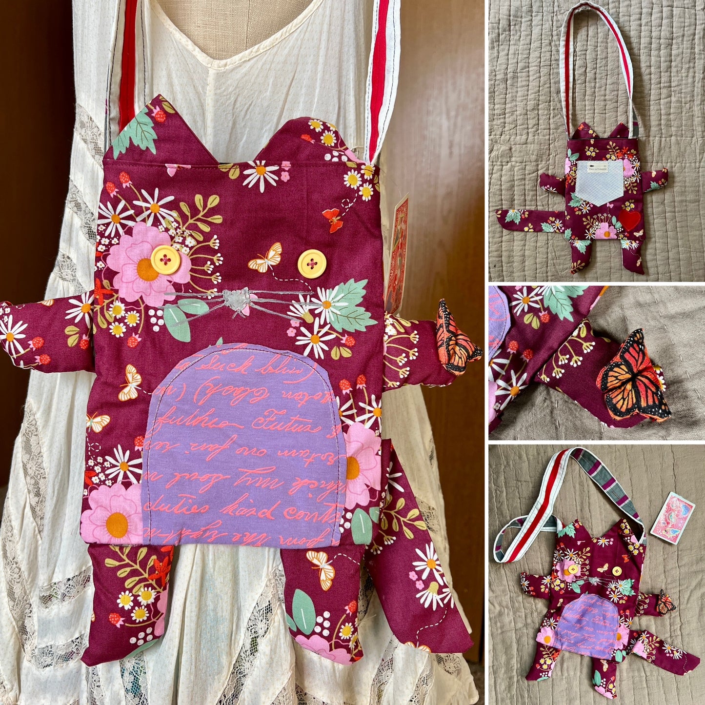 Handcrafted Tote Bag - Monster or Animal Friend - Large Tote