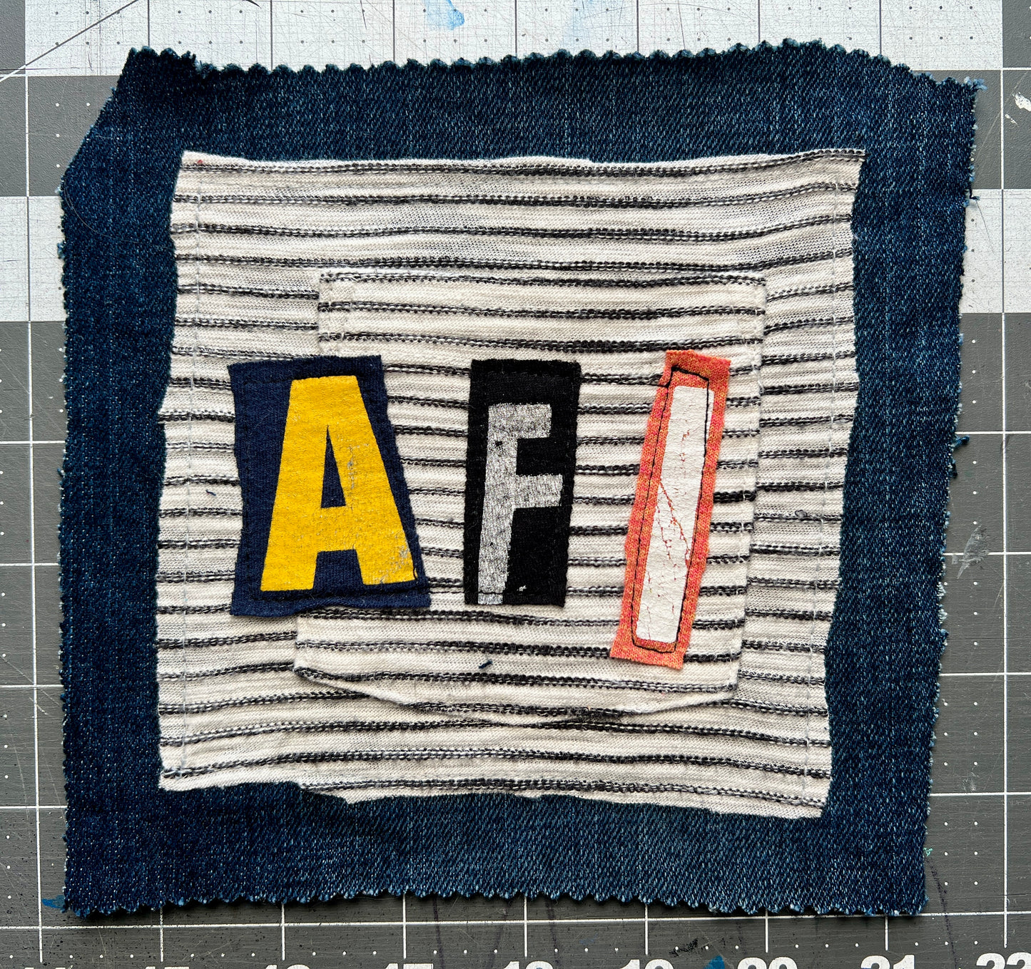 Panic Punk Patch - Ransom Note Letters on Denim