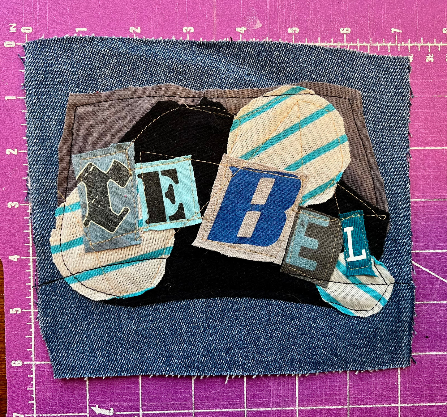 Panic Punk Patch - Ransom Note Letters on Denim