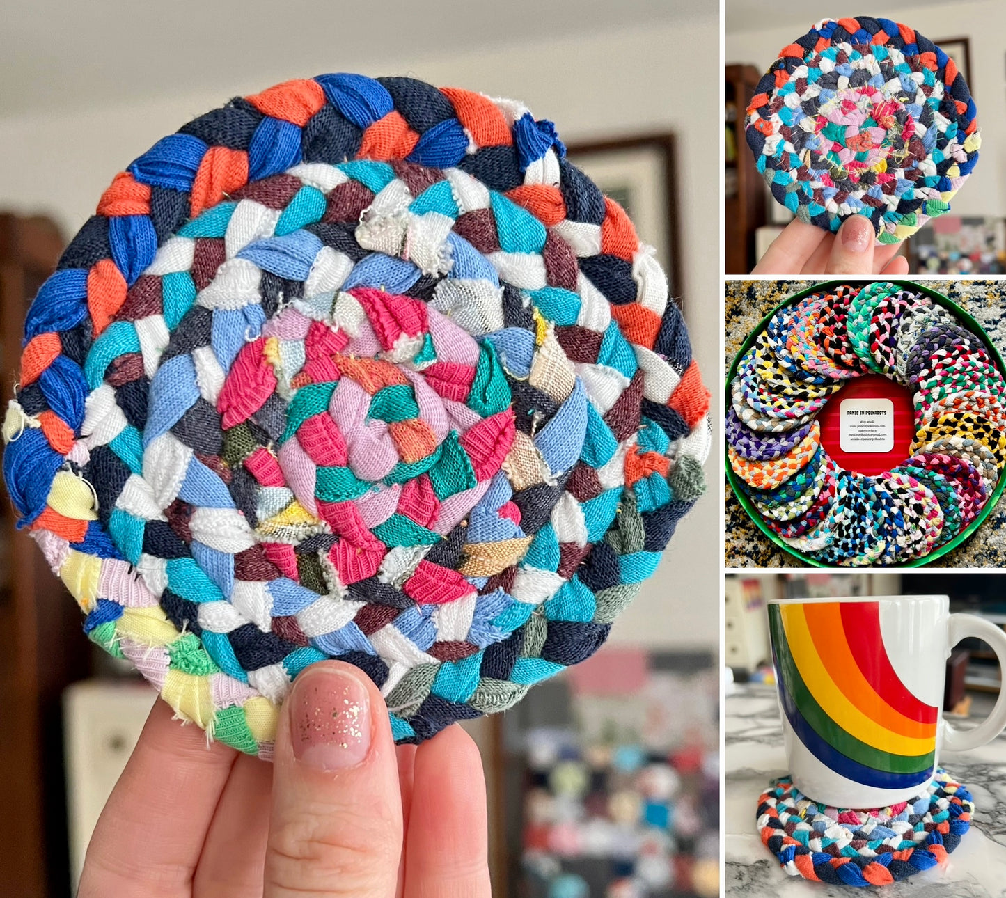 Coaster Singles - Handbraided & Handsewn