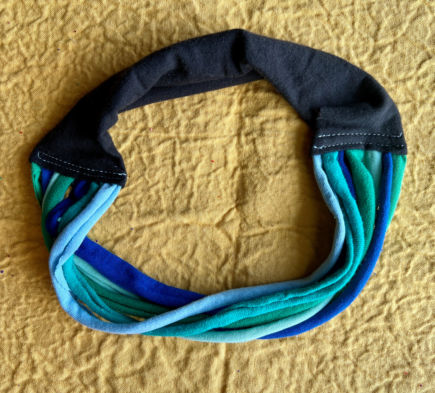Handmade Accessories - Upcycled Necktie Wristband - Tshirt Strips Headband