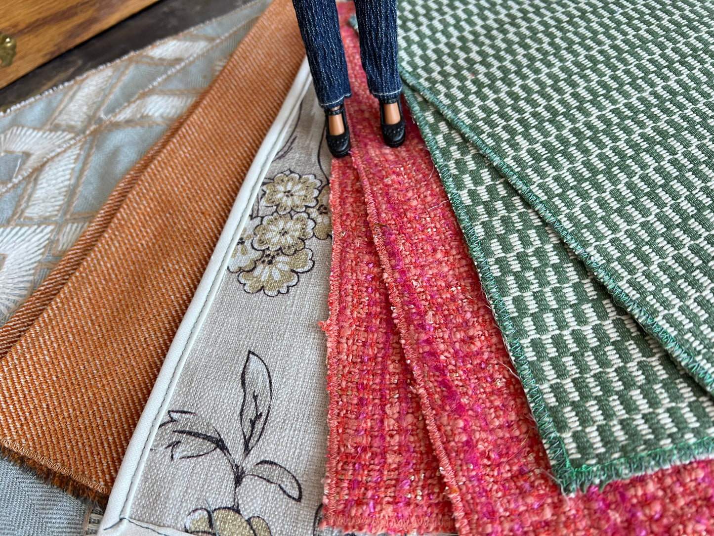 Miniature Dollhouse Rug - Upholstery Sample - 1:12 or 1:6 Scale