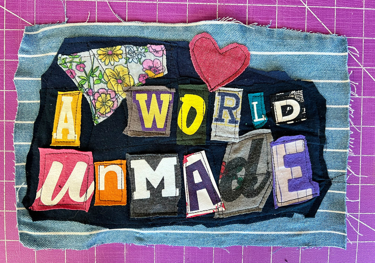 Panic Punk Patch - Ransom Note Letters on Denim