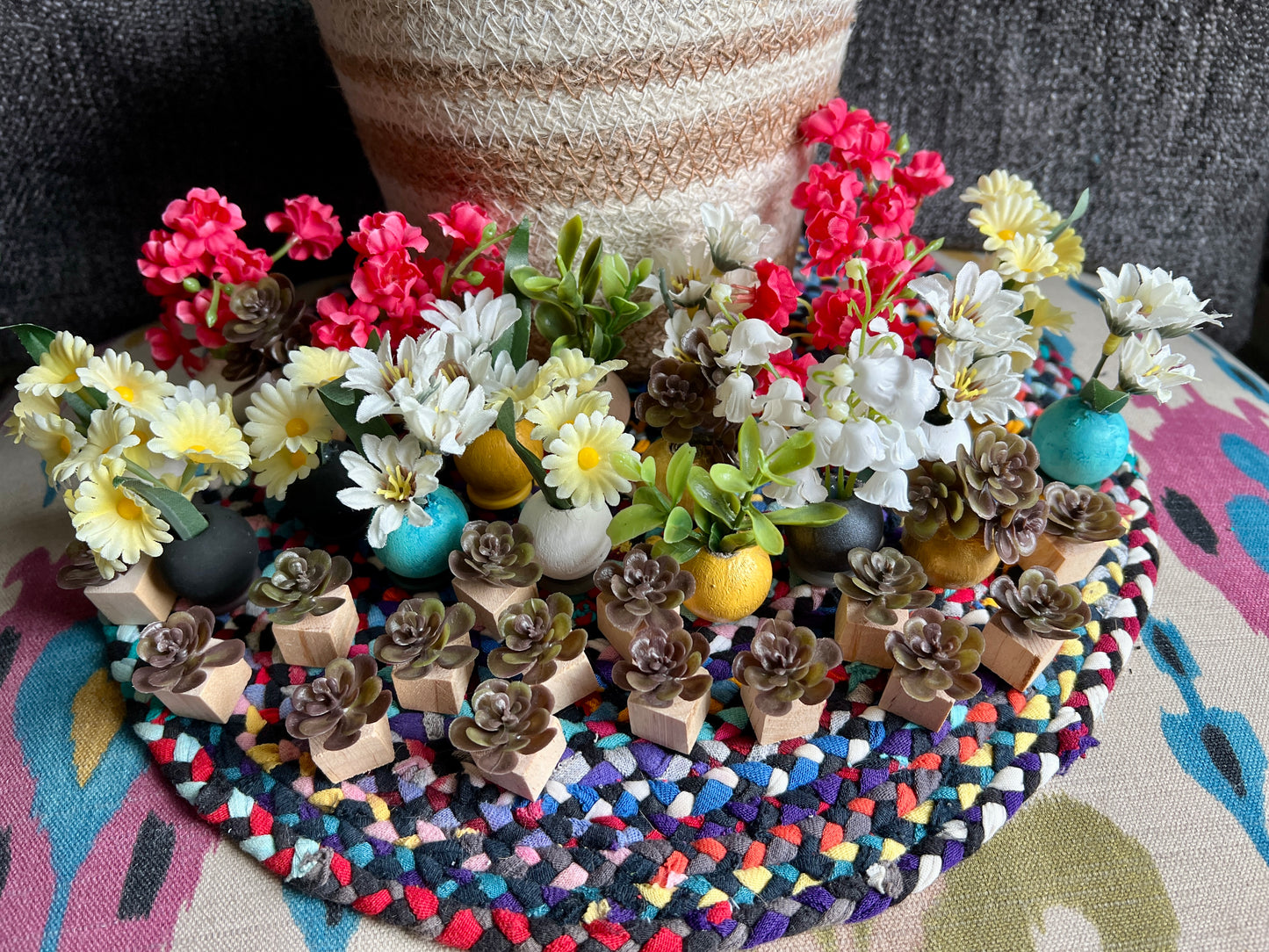 Flowers for Barbie - Miniature Dollhouse Floral Arrangement in Vase - 1:6 Scale