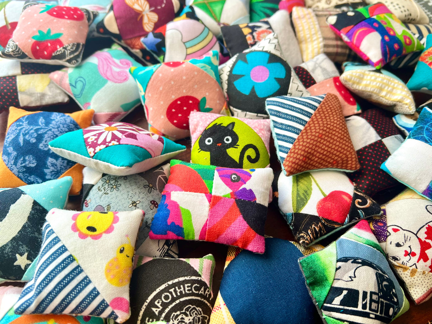 Doll Pillows C - Patchwork Sold Individually - 1:12 Scale