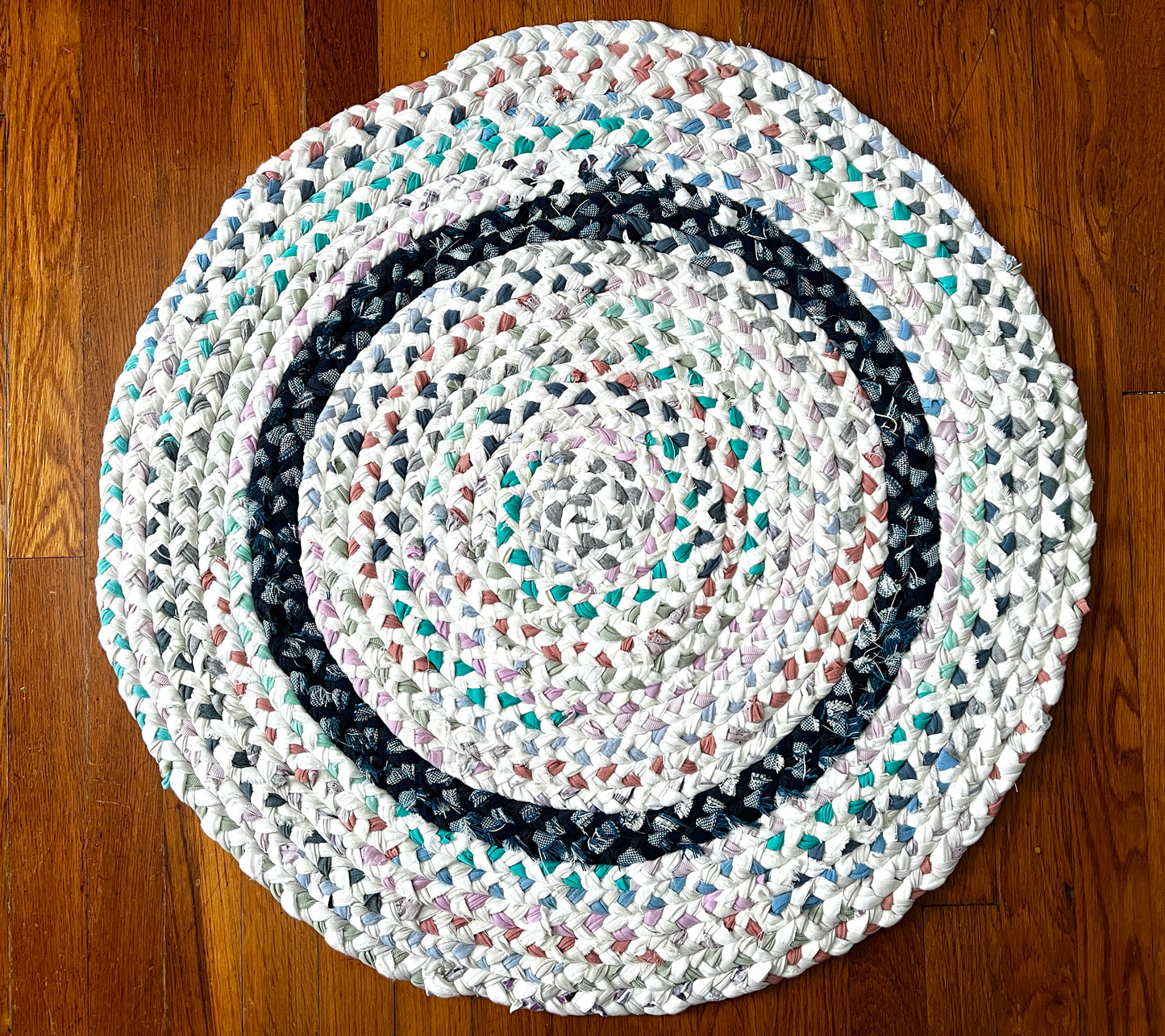 30" Rugs - Handbraided and Handsewn Upcycled Sustainable Tshirt Rug Doormat