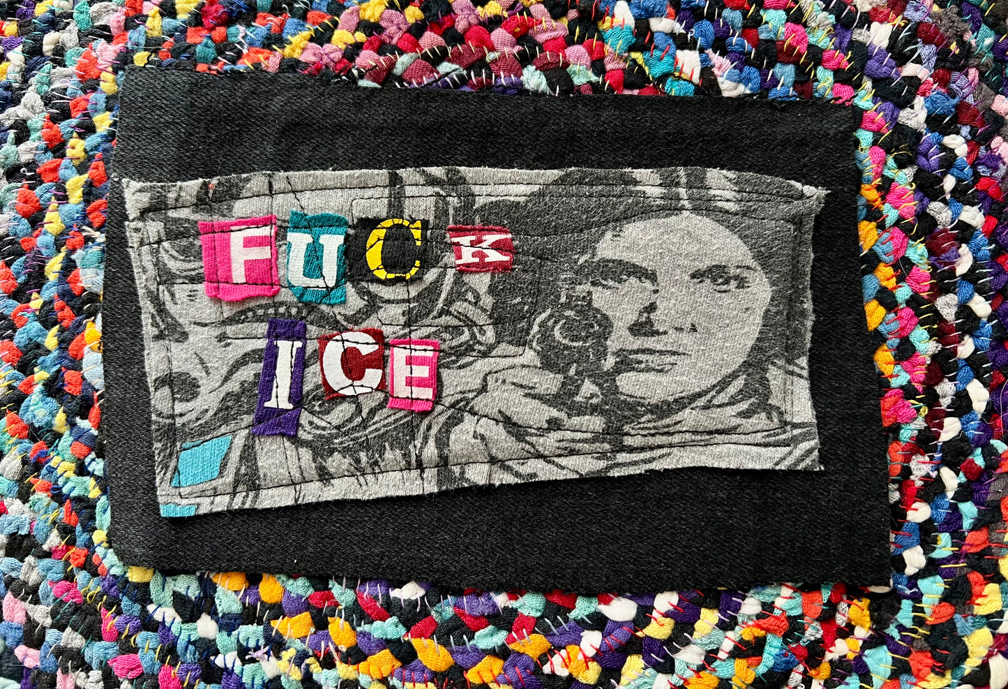 Panic Punk Patch - Ransom Note Letters on Denim
