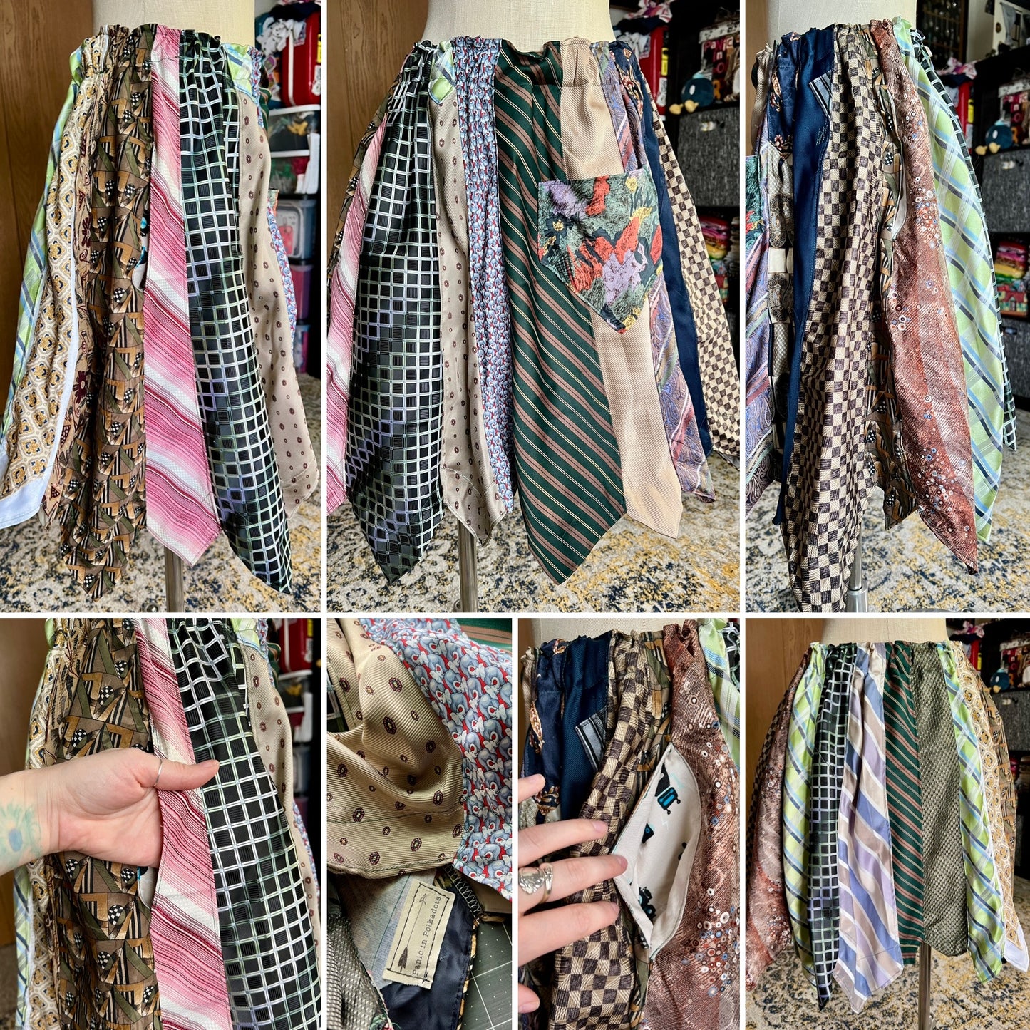 Patchwork or Neckties Skirt Collection - Sustainable Skirt with Pockets!