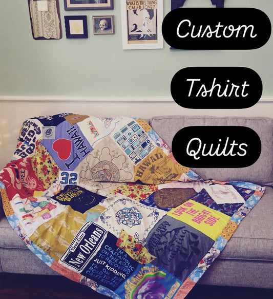 1 Custom Tshirt Quilt DEPOSIT ONLY - Send Me Your Shirts and I'll Make You a Quilt or Pillow Cover!