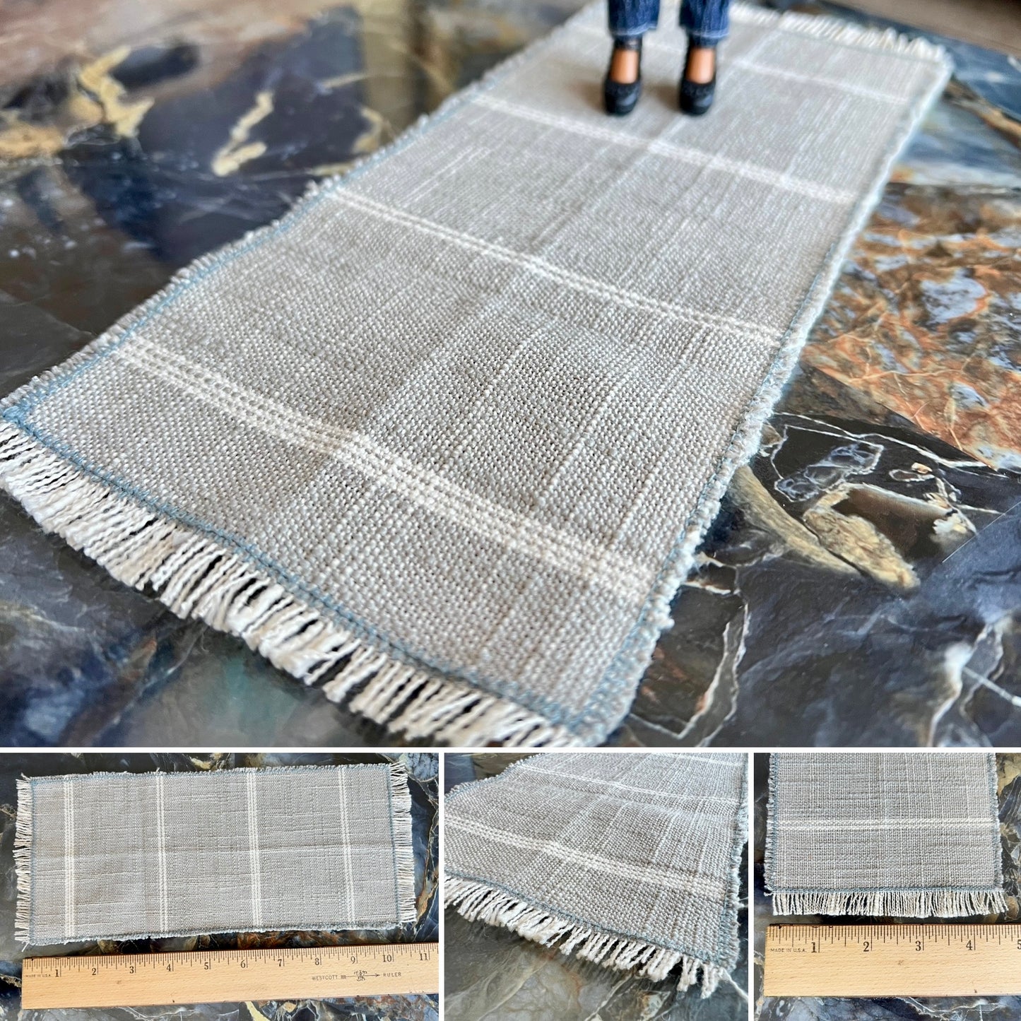 Miniature Dollhouse Rug - Upholstery Sample - 1:12 or 1:6 Scale