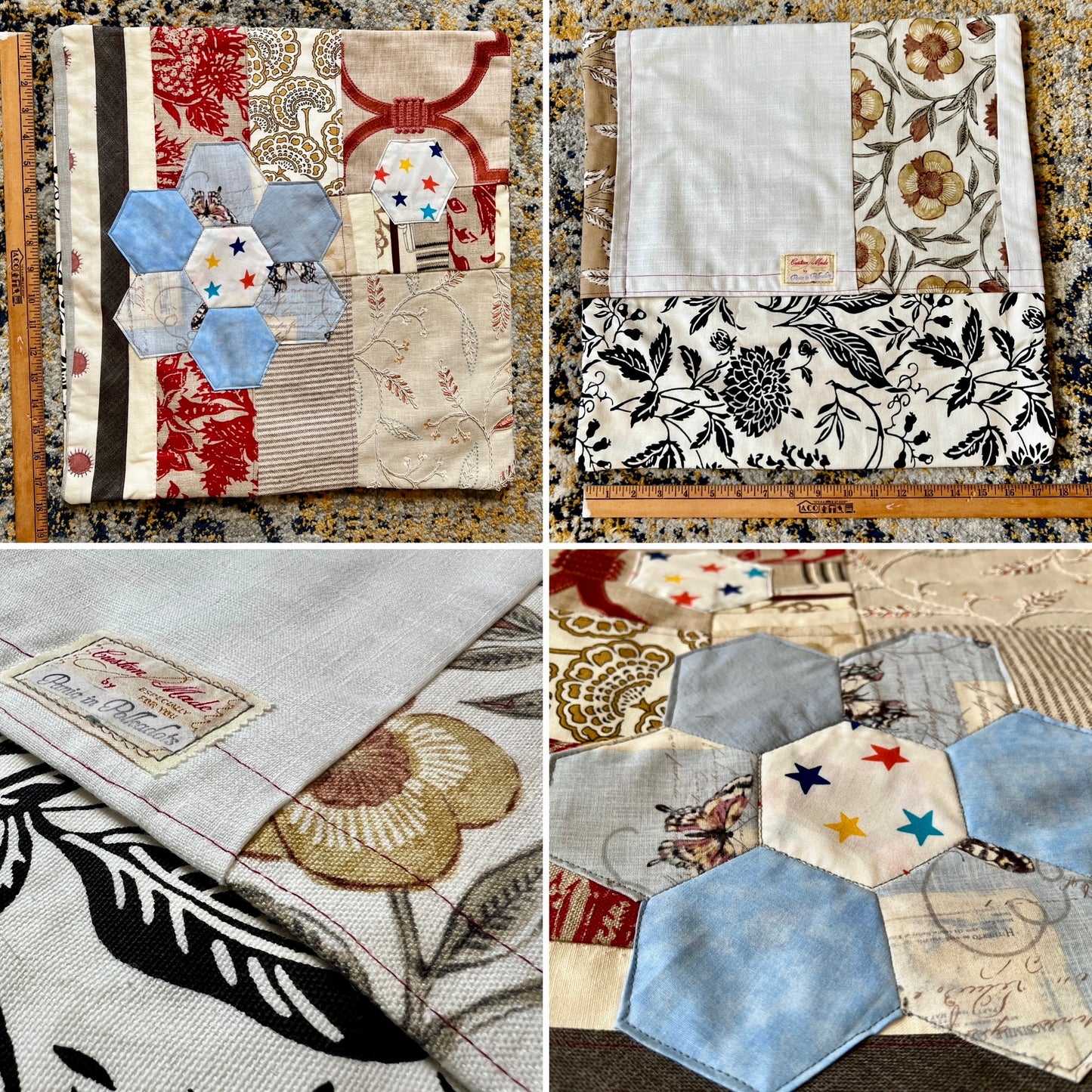 Large Pillow Cover - Envelope Back Closure - 18x18 inches - Designer Fabrics or Rainbow Stripes