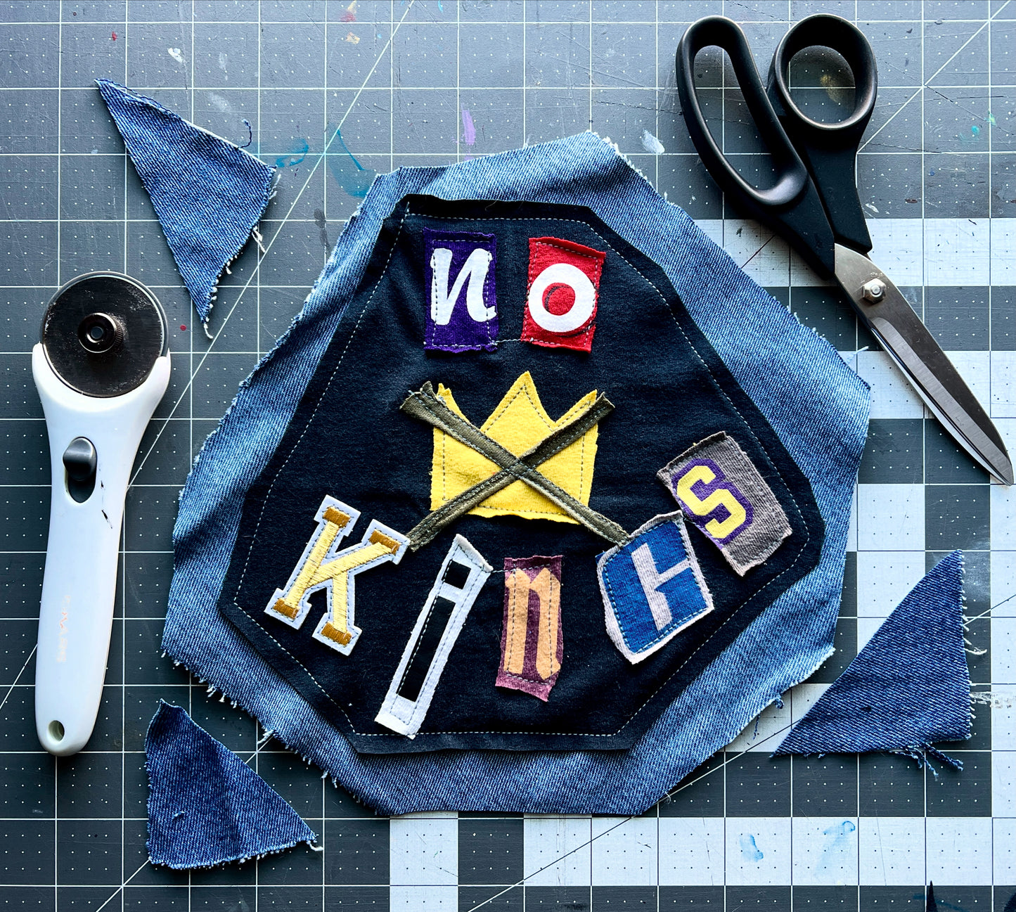 Panic Punk Patch - Ransom Note Letters on Denim