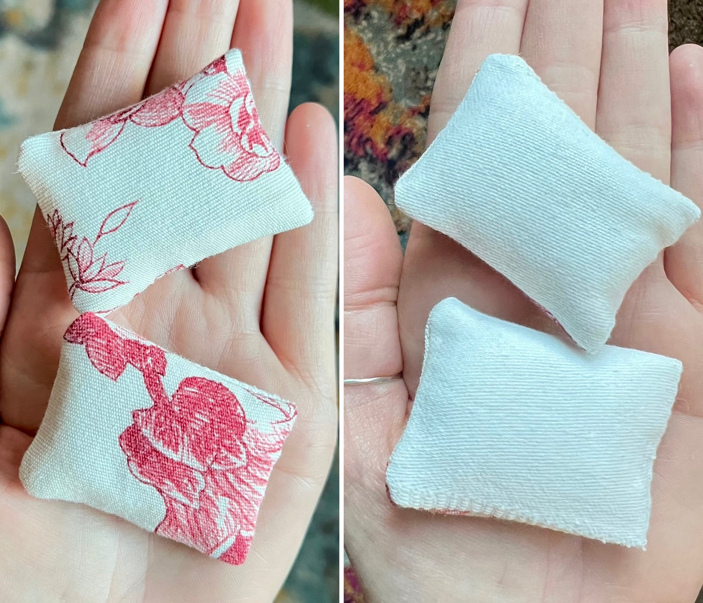 Doll Pillows E - Set of Two Handmade Miniatures - 1:12 Scale
