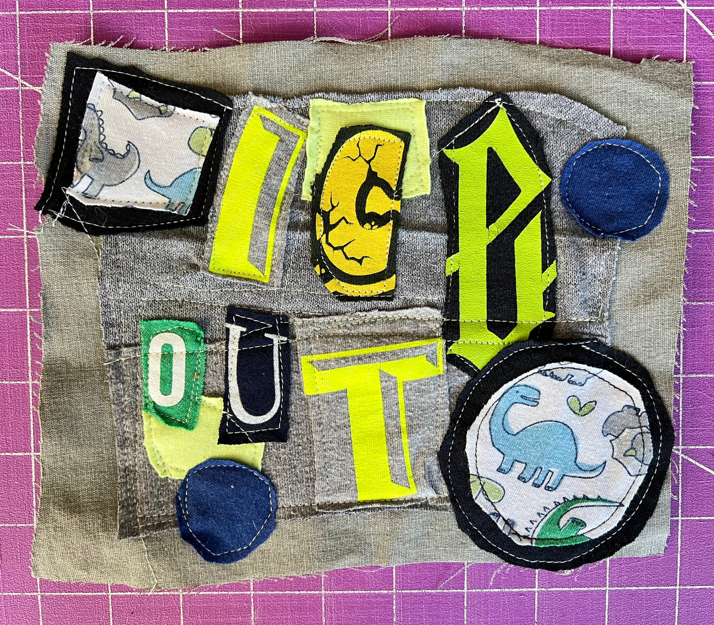 Panic Punk Patch - Ransom Note Letters on Denim