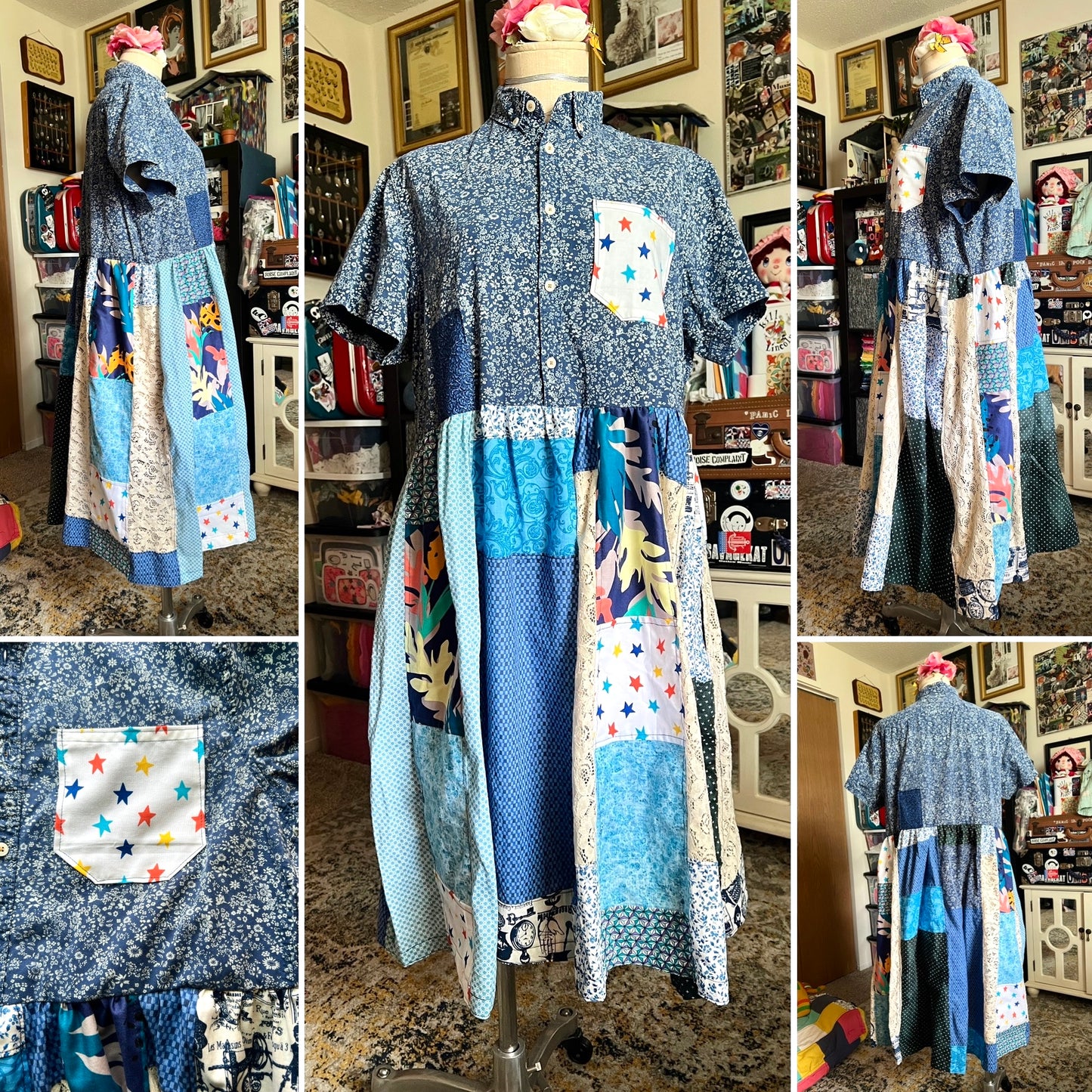 Patchwork or Neckties Dress Collection - Sustainable Dress with Pockets!