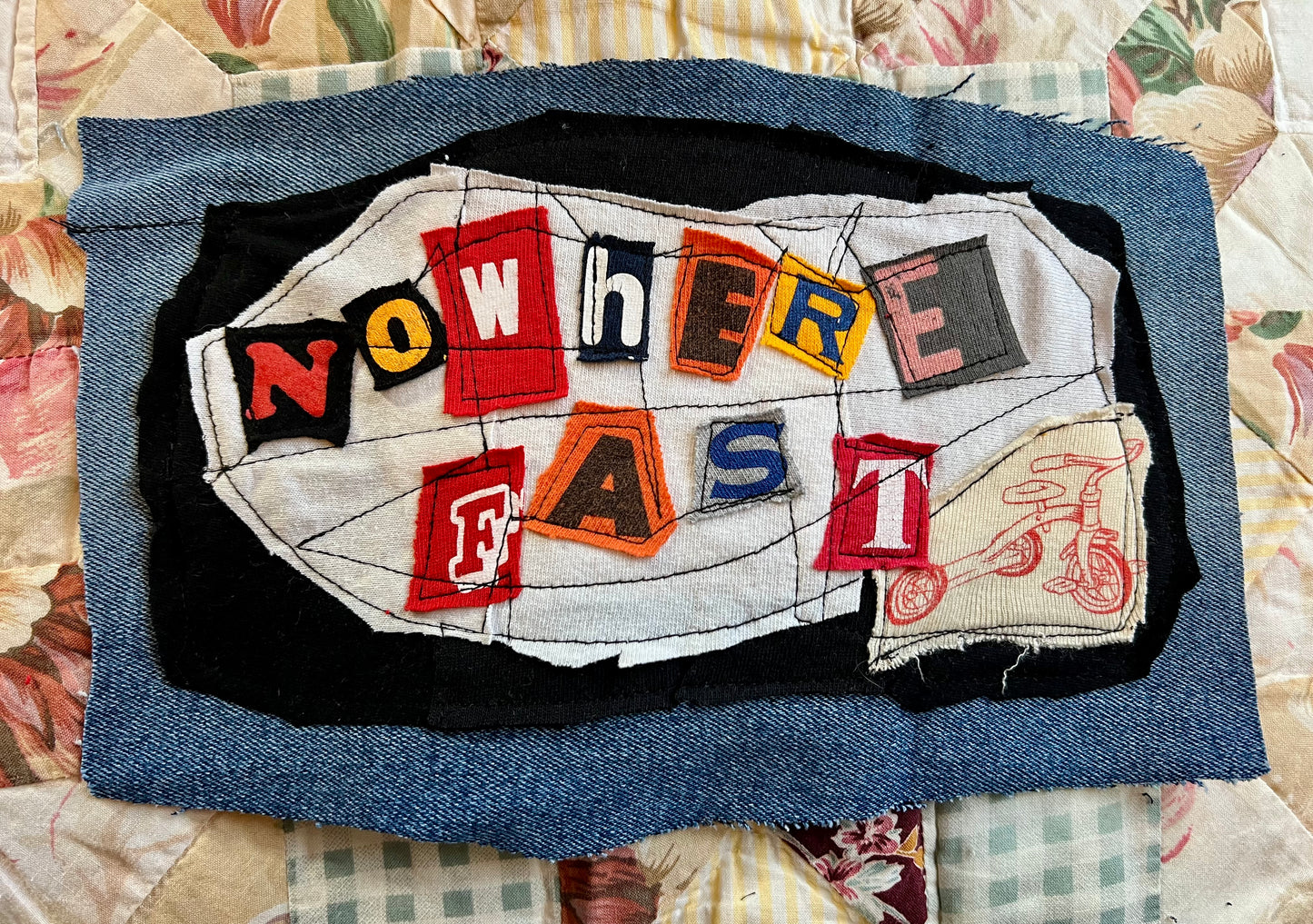 Panic Punk Patch - Ransom Note Letters on Denim