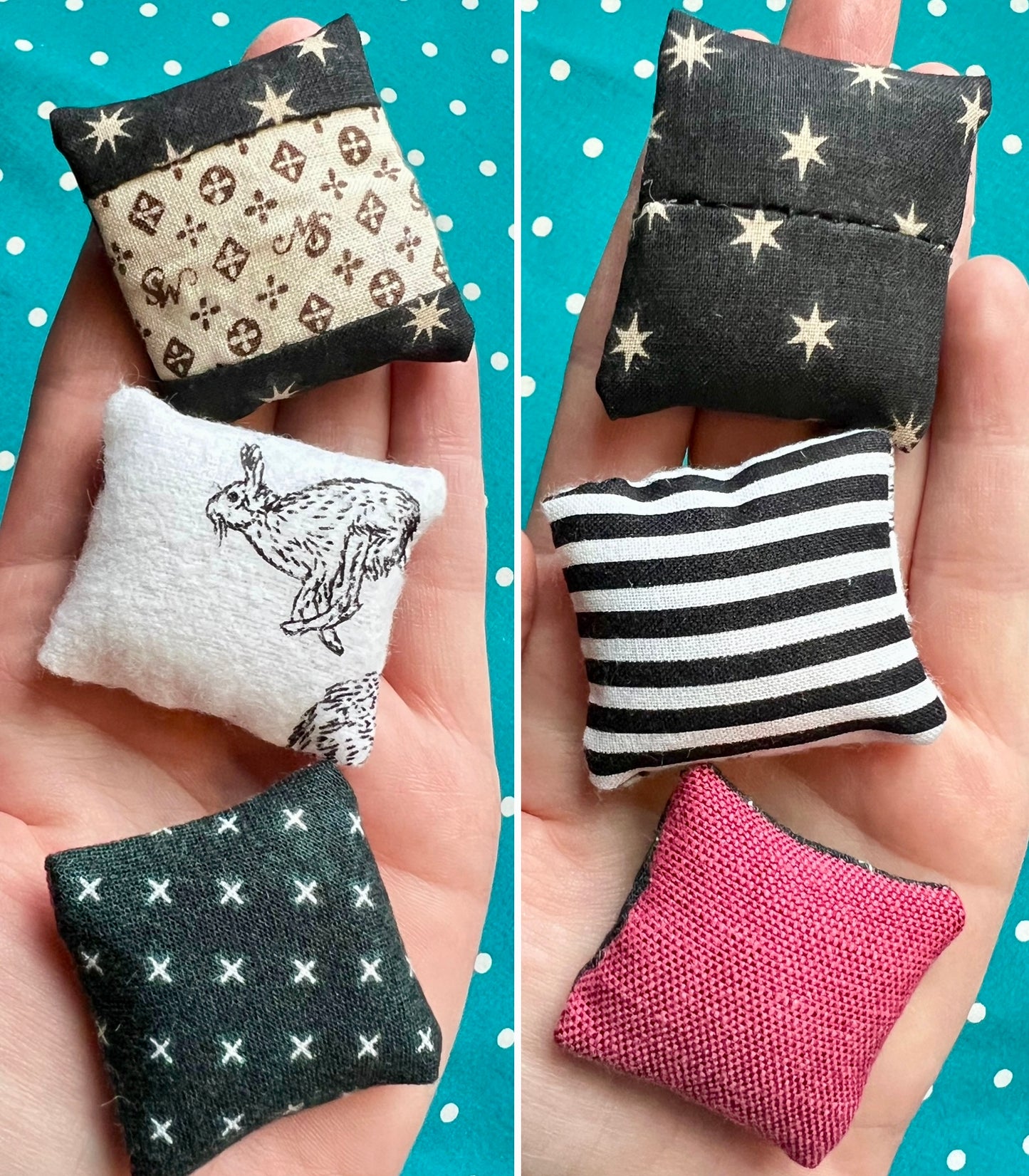Doll Pillows D - One of a Kind Sold Individually - 1:12 Scale
