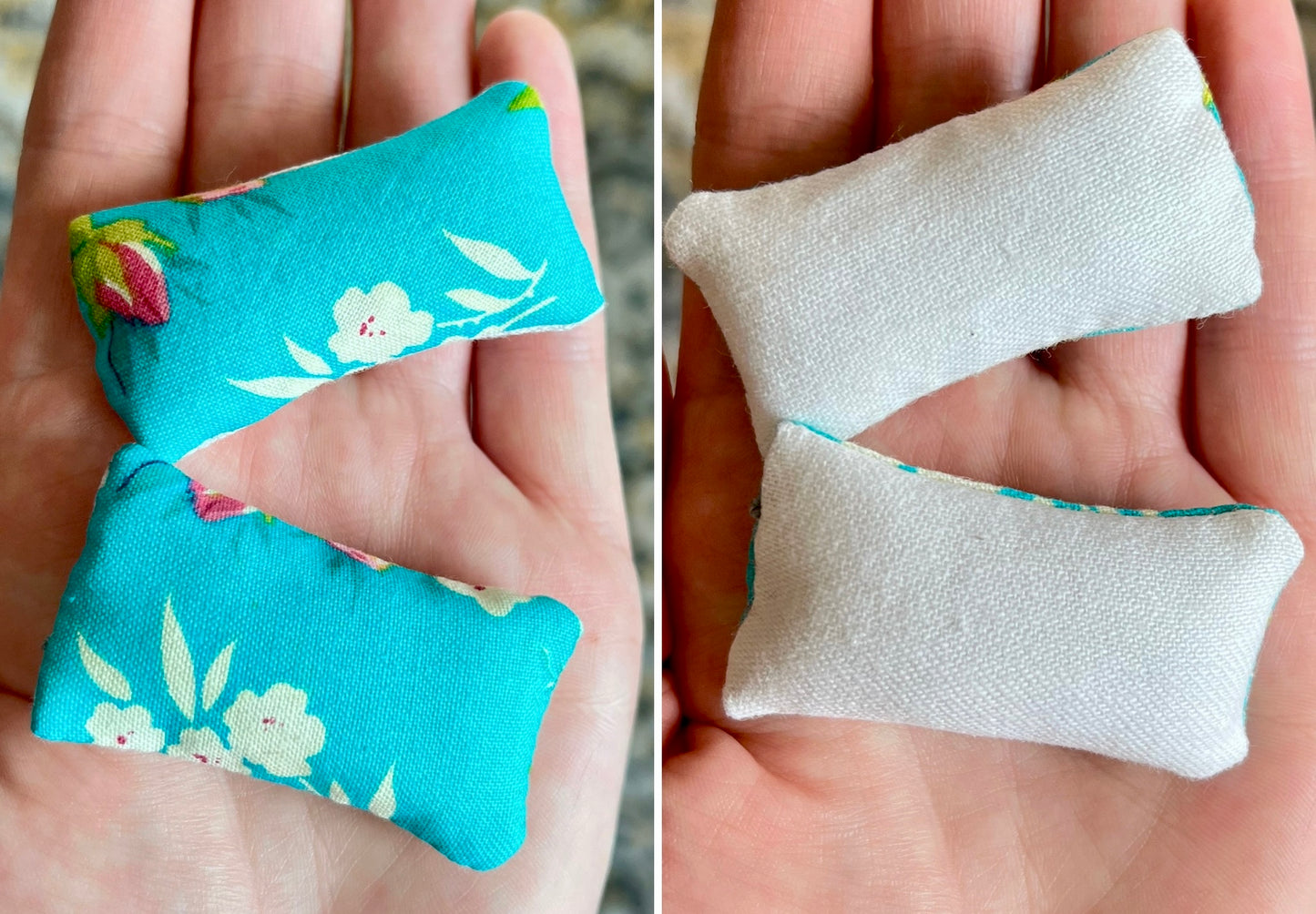 Doll Pillows E - Set of Two Handmade Miniatures - 1:12 Scale
