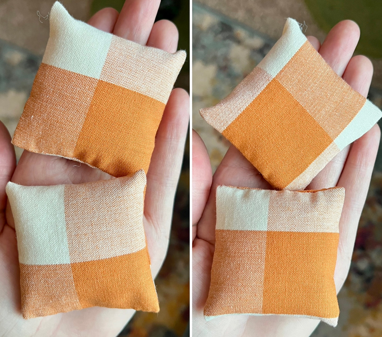 Barbie Doll Pillows - Handmade miniatures Set of Two -  1:6 Scale