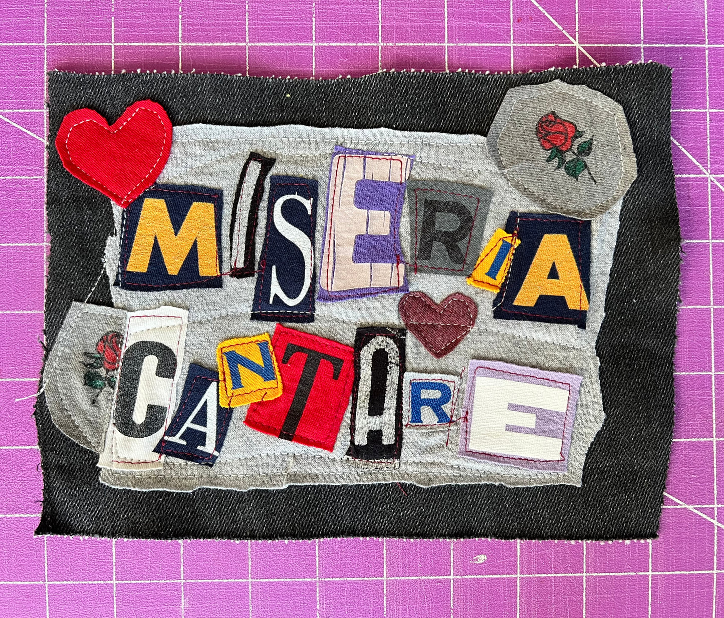 Panic Punk Patch - Ransom Note Letters on Denim