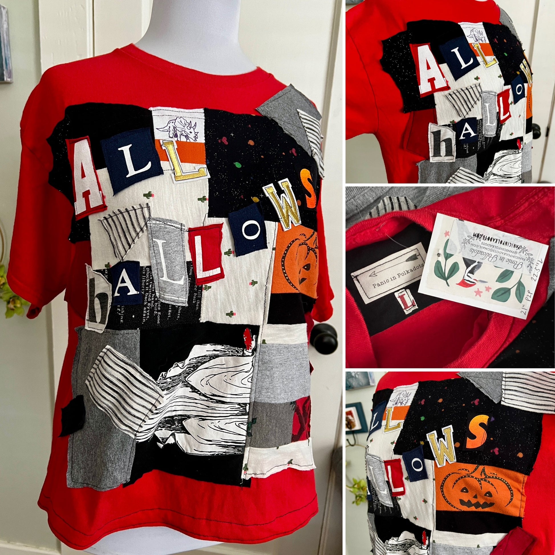 AFI All Hallows punk patchwork tee