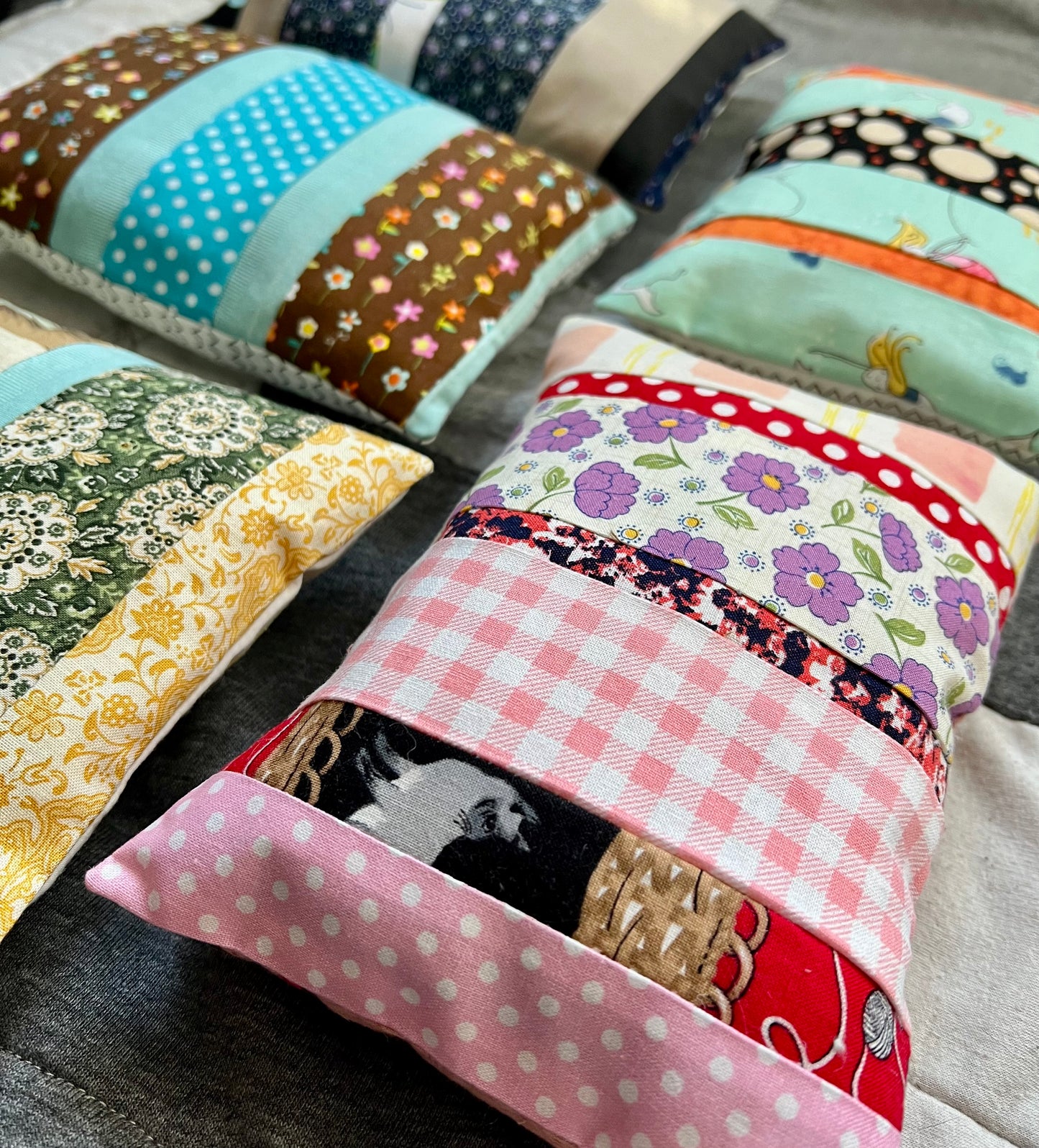 American Girl doll pillows, side view