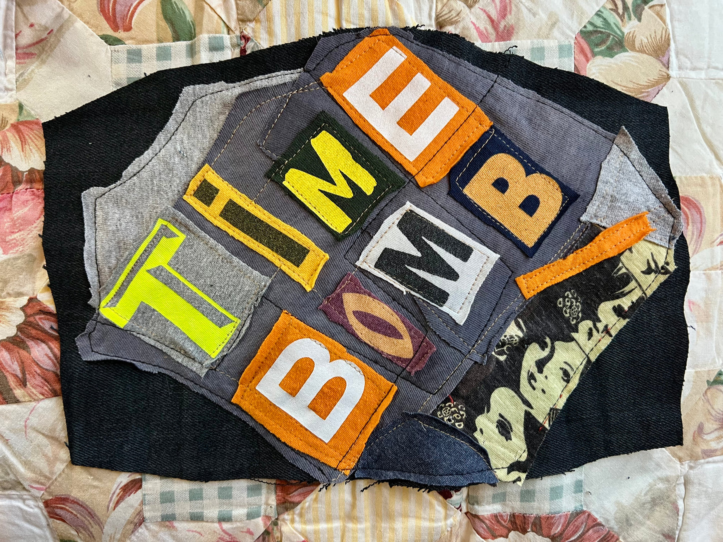 Panic Punk Patch - Ransom Note Letters on Denim