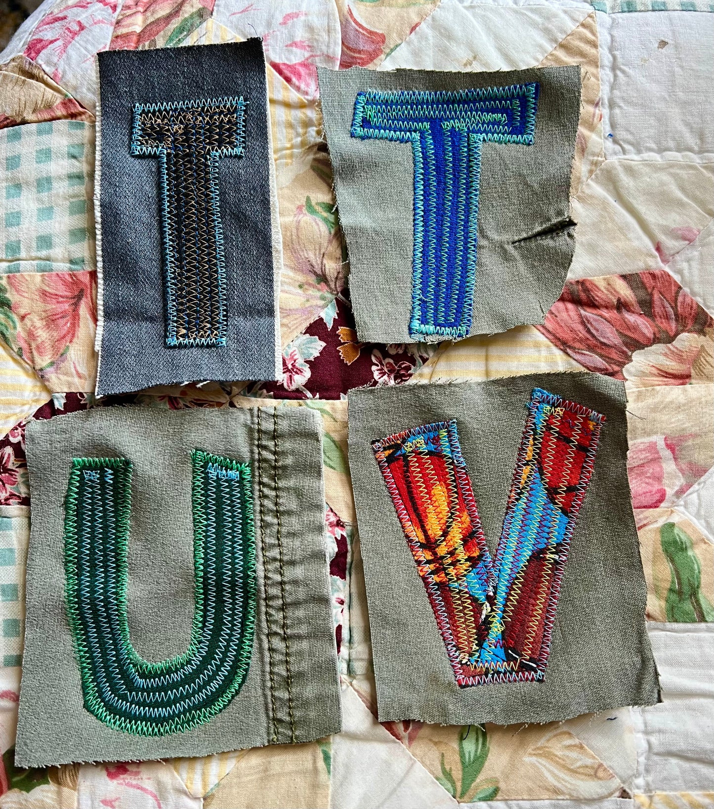 Panic Punk Patch - Single Varsity Letters on Denim