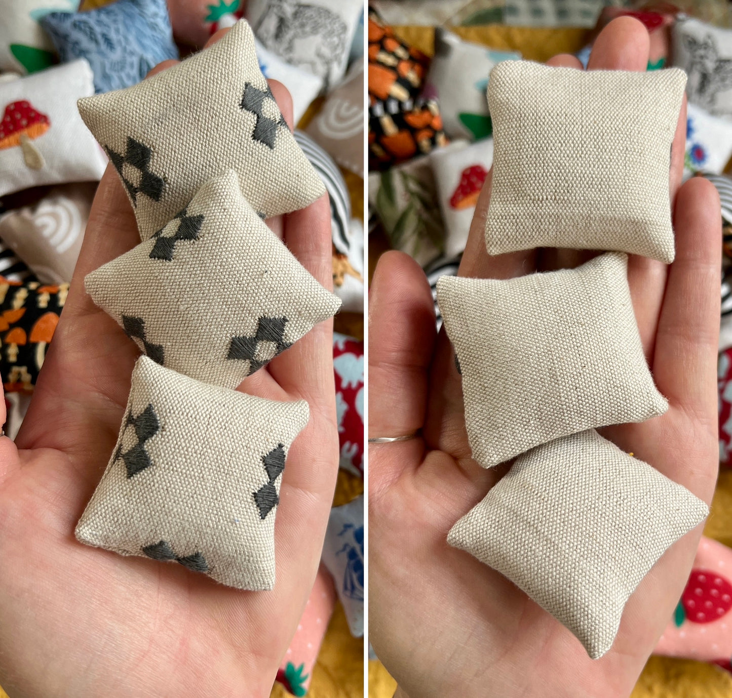 Doll Pillows - Miniature Throw Pillows - 1:12 Scale or 1:6 Scale - Sold Individually
