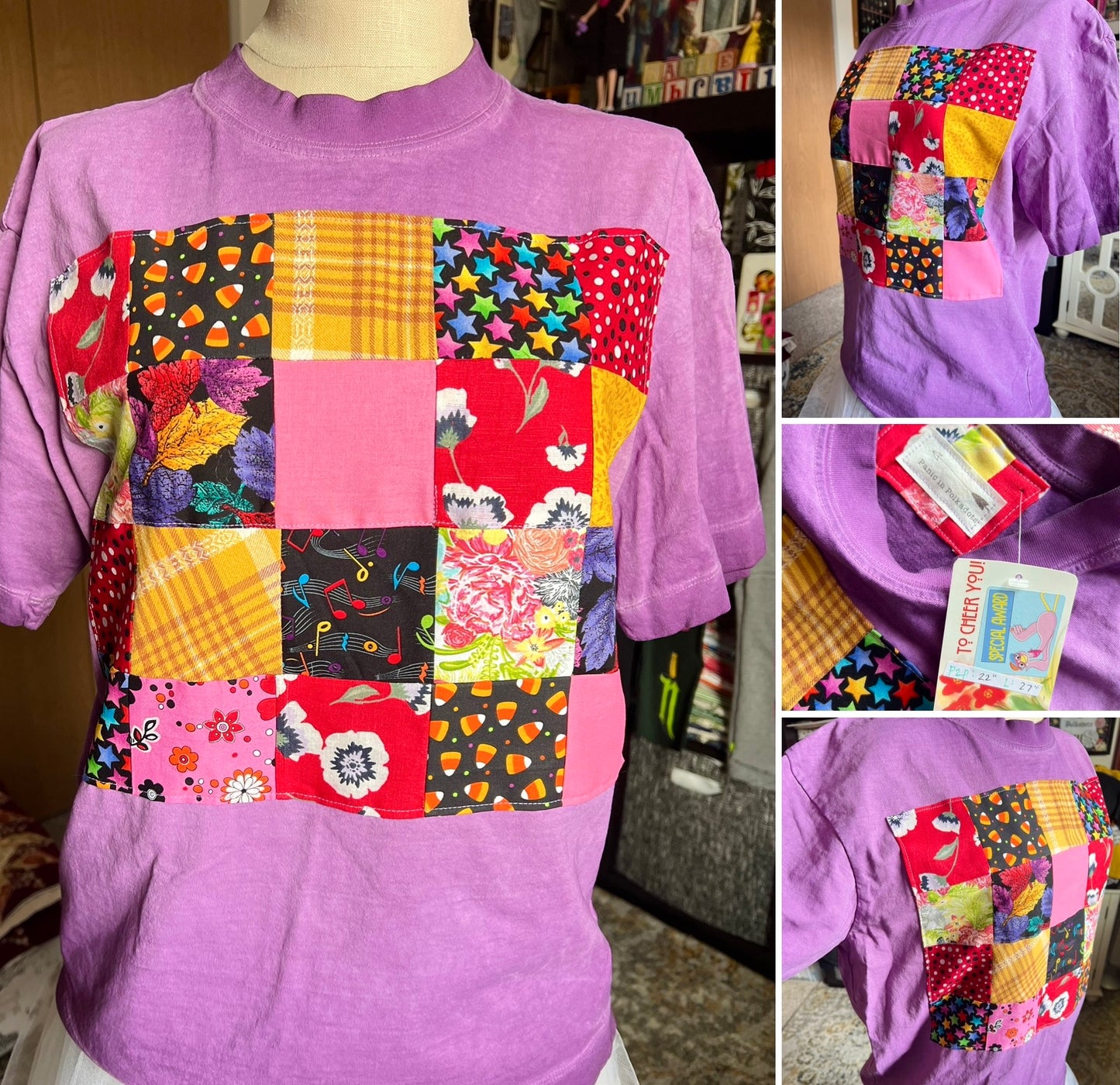 A Quilty Tee Shirt - Thrifted Upcycled Tshirts