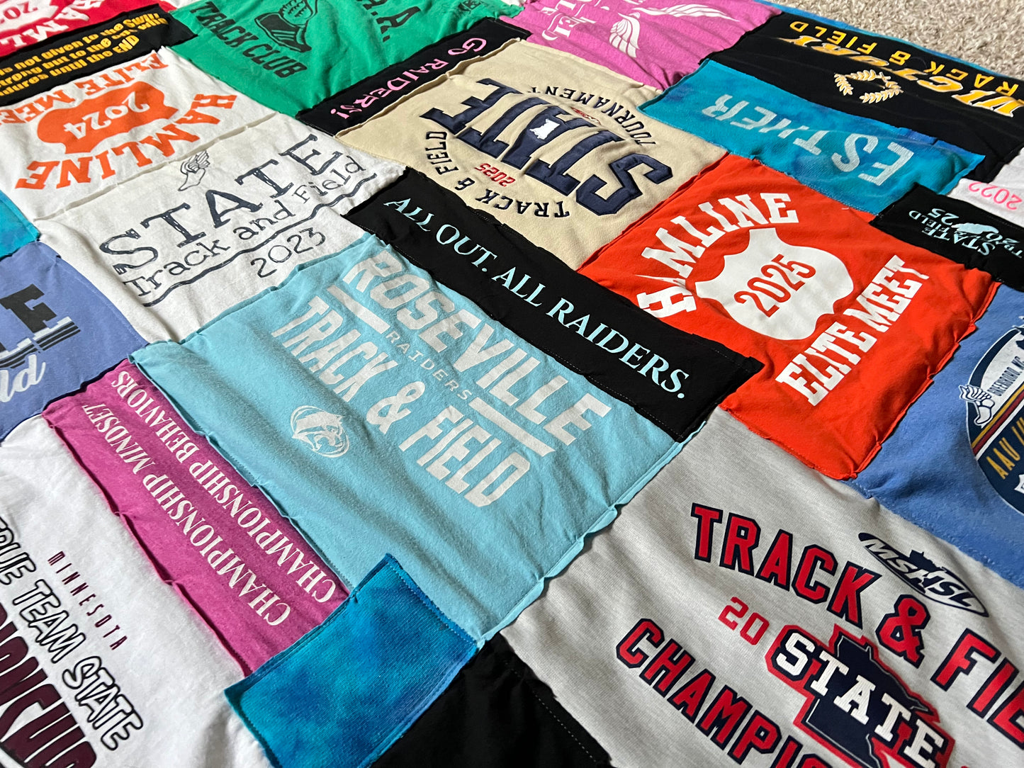 Custom Order - Lauren M - Tshirt Quilt Throw Fuzzy Backing