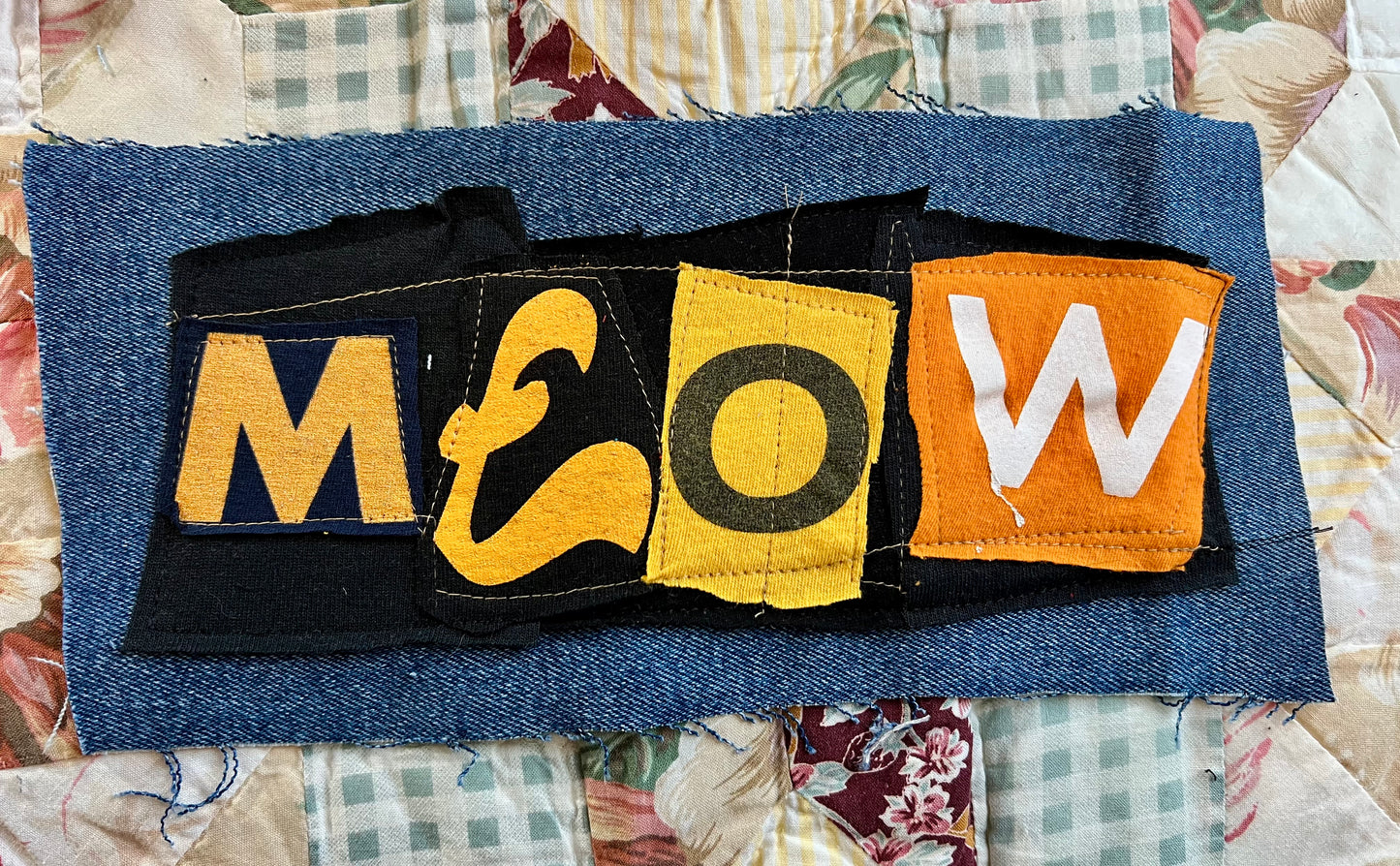 Panic Punk Patch - Ransom Note Letters on Denim