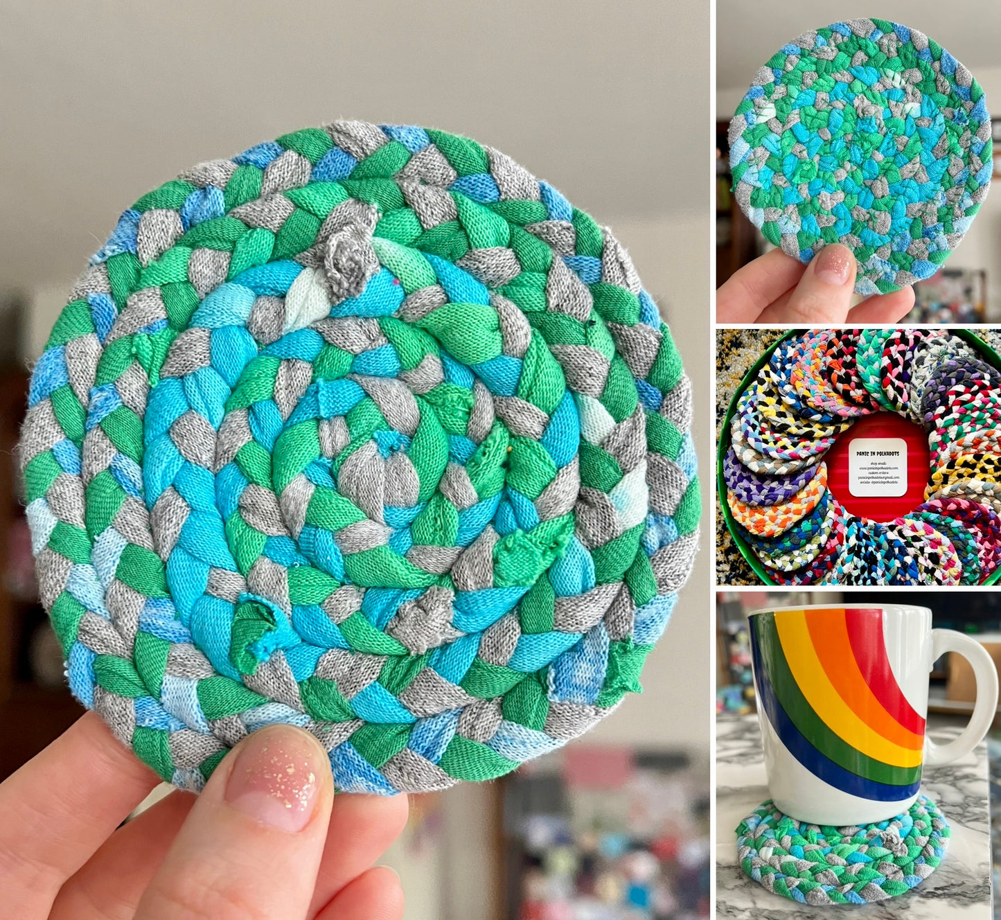 Coaster Singles - Handbraided & Handsewn