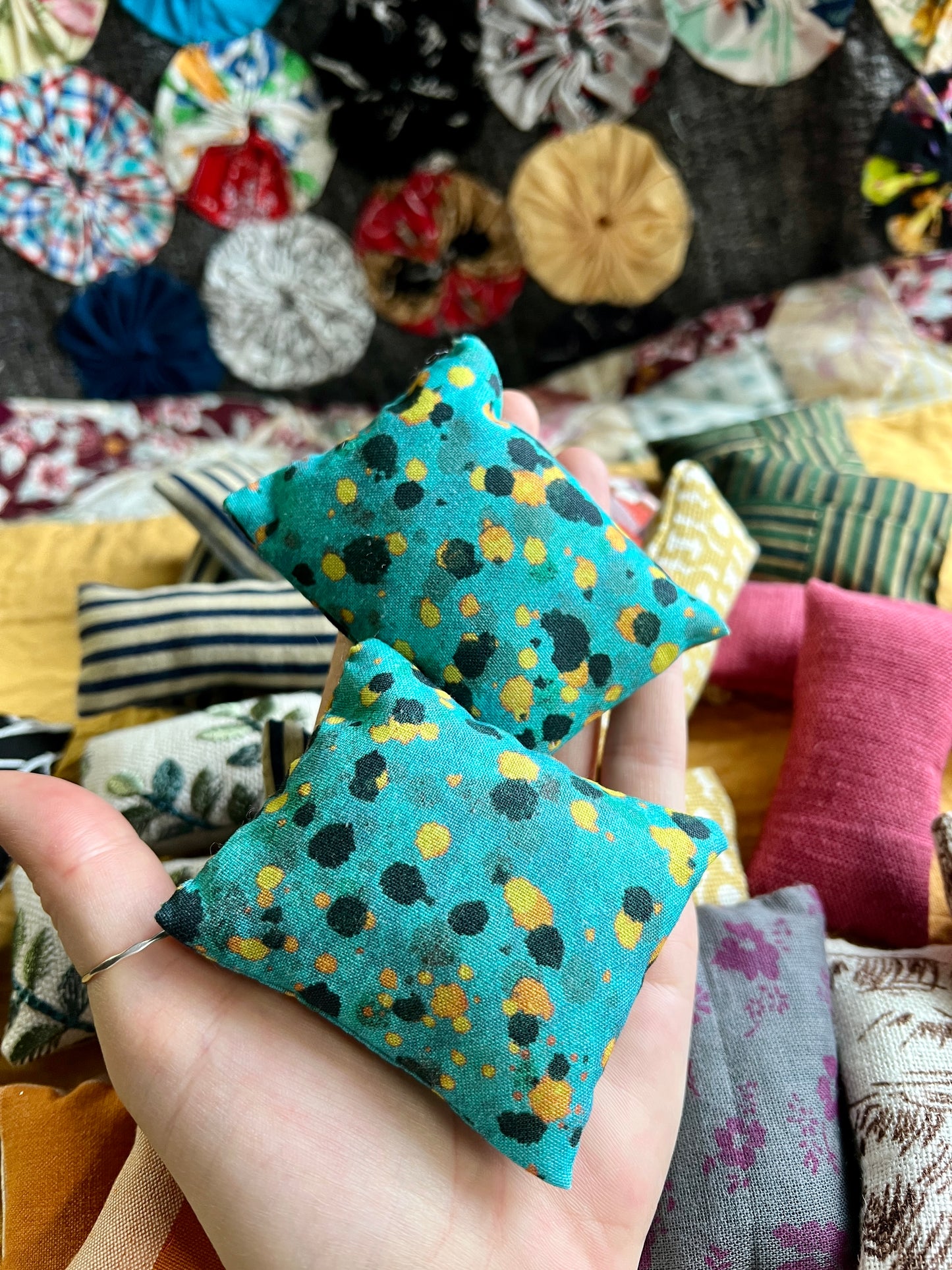 Barbie Doll Pillows - Pair of Miniature Throw Pillows -  1:6 Scale